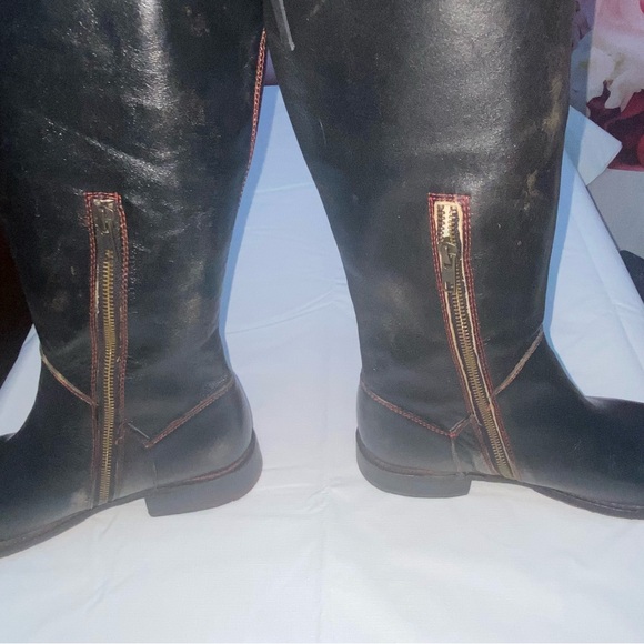 BED|STU Black and Red Lace Up Boots - Picture 4 of 11